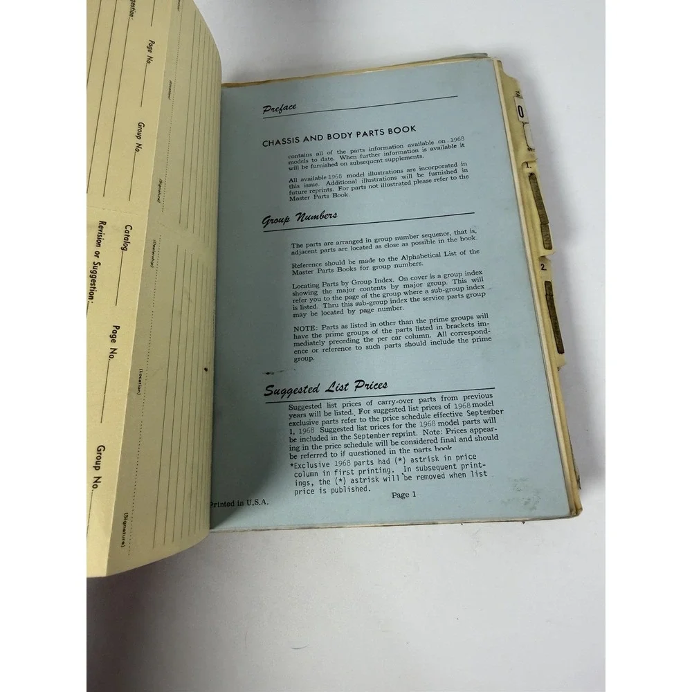 1969 Chassis And Body Parts Book Effective September 1968 Buick Paperback Manual